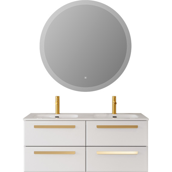 Тумба подвесная с раковиной Cezares ECO-CER-N-1200-4C-SO-2-BL 120 см (раковина CZR-8073-120-2) bianco lucido фото 15