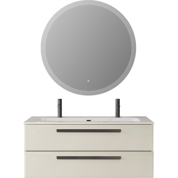 Тумба подвесная с раковиной Cezares ECO-CER-N-1200-2C-SO-AS-P 120 см (раковина CZR-8073-120-1-2) альпака брашированная фото 8