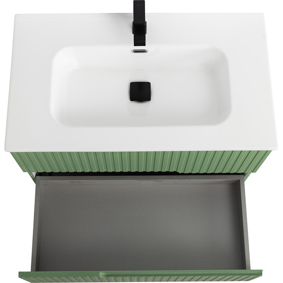 Тумба подвесная с раковиной Cezares DUET-N-800-2C-SO-PS-P 80 см (раковина CZR-8095-80) фисташковый софт - 6 Тумба подвесная с раковиной Cezares DUET-N-800-2C-SO-PS-P 80 см (раковина CZR-8095-80) фисташковый софт фото 6