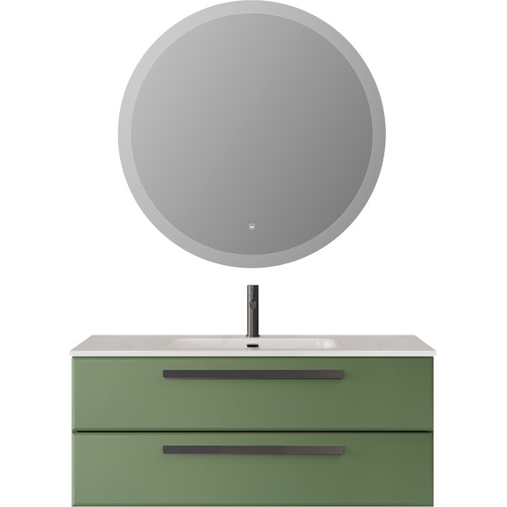 Тумба подвесная с раковиной Cezares ECO-CER-N-1200-2C-SO-PS-P 120 см (раковина CZR-8095-120) фисташковый софт фото 7