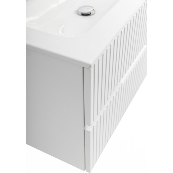 Тумба подвесная с раковиной Cezares DUET-N-800-2C-SO-BL 80 см (раковина CZR-8073-80) bianco lucido фото 7