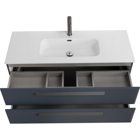 Тумба подвесная с раковиной Cezares ECO-CER-N-1200-2C-SO-GR-P 120 см (раковина CZR-8095-120) grafito фото 4