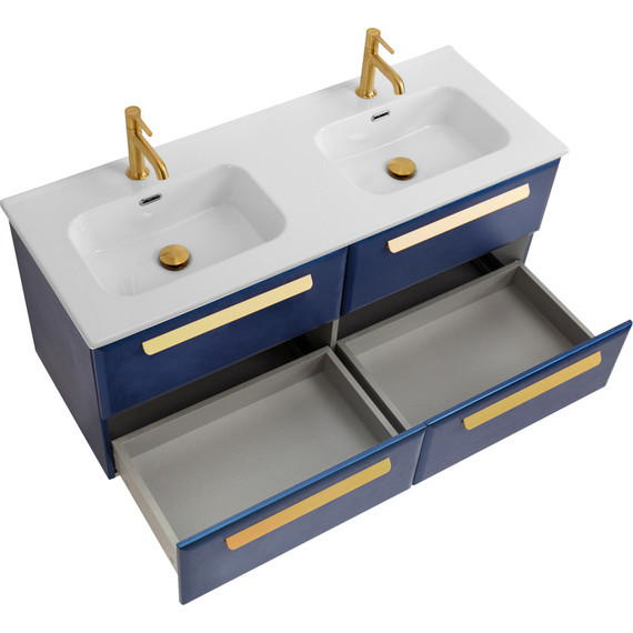 Тумба подвесная с раковиной Cezares ECO-CER-N-1200-4C-SO-2-SPF-P 120 см (раковина CZR-8095-120-2) sapfiro фото 3