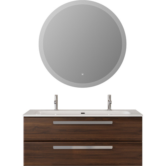 Тумба подвесная с раковиной Cezares ECO-CER-N-1200-2C-SO-NCS-P 120 см (раковина CZR-8073-120-1-2) орех шоколад софт фото 14