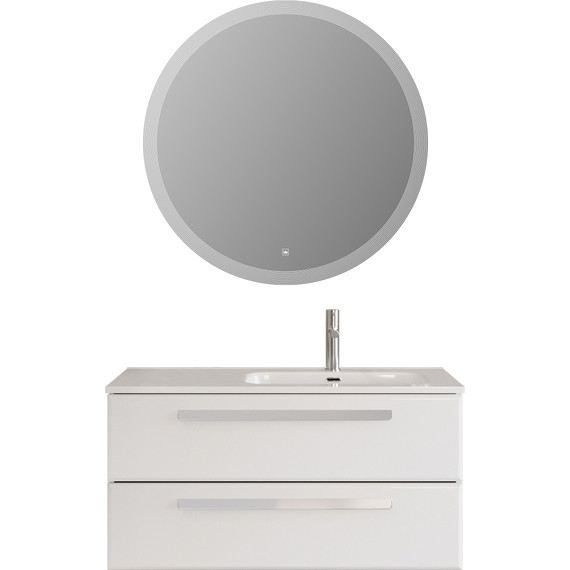 Тумба подвесная с раковиной Cezares ECO-CER-N-1000-2C-SO-BL-R 100 см (раковина CZR-8095-100-R) bianco lucido фото 9