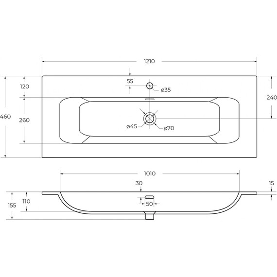 Тумба подвесная с раковиной Cezares ECO-CER-N-1200-2C-SO-SPF-P 120 см (раковина CZR-8073-120) sapfiro фото 16
