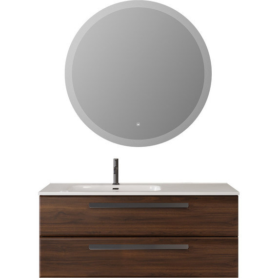 Тумба подвесная с раковиной Cezares ECO-CER-N-1200-2C-SO-NCS-P-L 120 см (раковина CZR-8095-120-L) орех шоколад софт фото 16