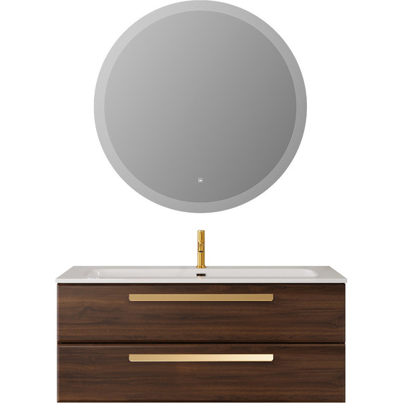 Тумба подвесная с раковиной Cezares ECO-CER-N-1200-2C-SO-NCS-P 120 см (раковина CZR-8073-120) орех шоколад софт фото 8