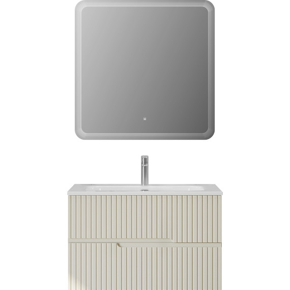 Тумба подвесная с раковиной Cezares DUET-N-800-2C-SO-AS-P 80 см (раковина CZR-8073-80) альпака брашированная фото 7