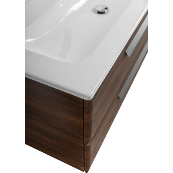 Тумба подвесная с раковиной Cezares ECO-CER-N-1200-2C-SO-NCS-P 120 см (раковина CZR-8073-120) орех шоколад софт фото 6