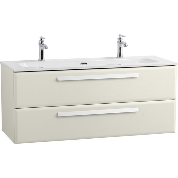 Тумба подвесная с раковиной Cezares ECO-CER-N-1200-2C-SO-AS-P 120 см (раковина CZR-8073-120-1-2) альпака брашированная фото 2