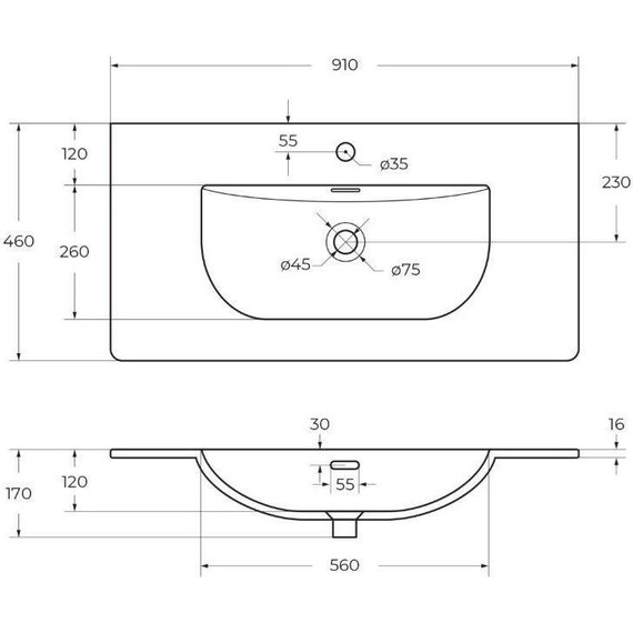 Тумба подвесная с раковиной BelBagno MARINO-CER-N-900-2C-SO-WO-P 90 см, rovere bianco фото 6