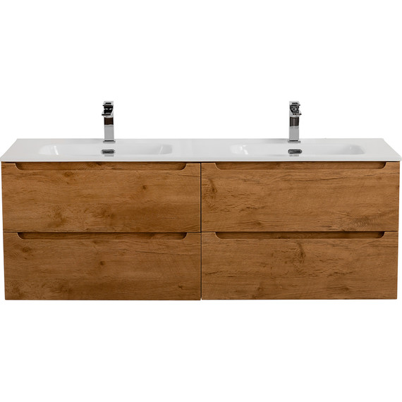 Тумба подвесная с раковиной BelBagno ETNA-1200-4C-SO-2-RN 120 см (раковина BB1200-2-ETL) rovere nature, Цвет фасада: Rovere Nature фото 