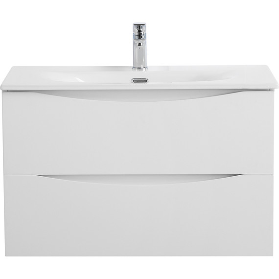 Тумба подвесная с раковиной BelBagno MARINO-CER-MINI-800-2C-SO-BO-P 80 см, bianco opaco фото 