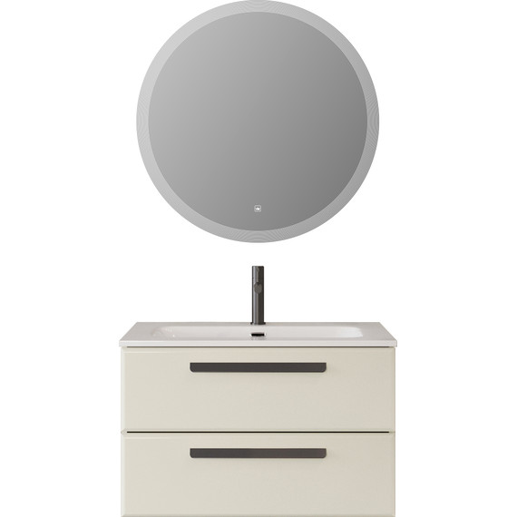 Тумба подвесная с раковиной Cezares ECO-CER-N-800-2C-SO-AS-P 80 см (раковина CZR-8073-80) альпака брашированная фото 15