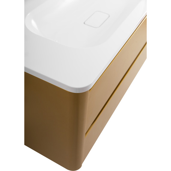 Тумба подвесная с раковиной Cezares RELAX-1000-2C-SO-BORO-P 100 см (раковина CZR-1000/480-LV-MR-NV) брашированное золото фото 6