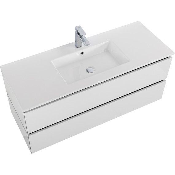 Тумба подвесная с раковиной Cezares PLANE-1200-2C-SO-BL 120 см (раковина CZR-8002-120) bianco lucido фото 3
