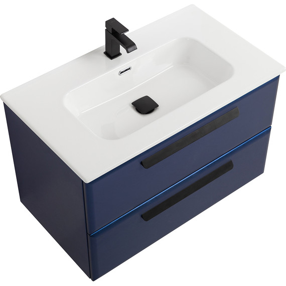 Тумба подвесная с раковиной Cezares ECO-CER-N-800-2C-SO-SPF-P 80 см (раковина CZR-8095-80) sapfiro фото 3