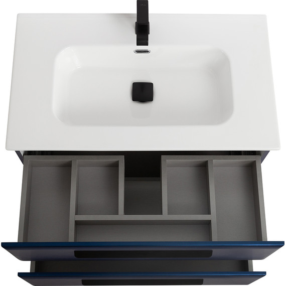 Тумба подвесная с раковиной Cezares ECO-CER-N-800-2C-SO-SPF-P 80 см (раковина CZR-8095-80) sapfiro фото 5