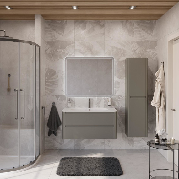 Тумба подвесная с раковиной Cezares RELAX-1000-2C-SO-SAT-P 100 см (раковина CZR-1000/480-LV-MR-NV) сатин фото 9