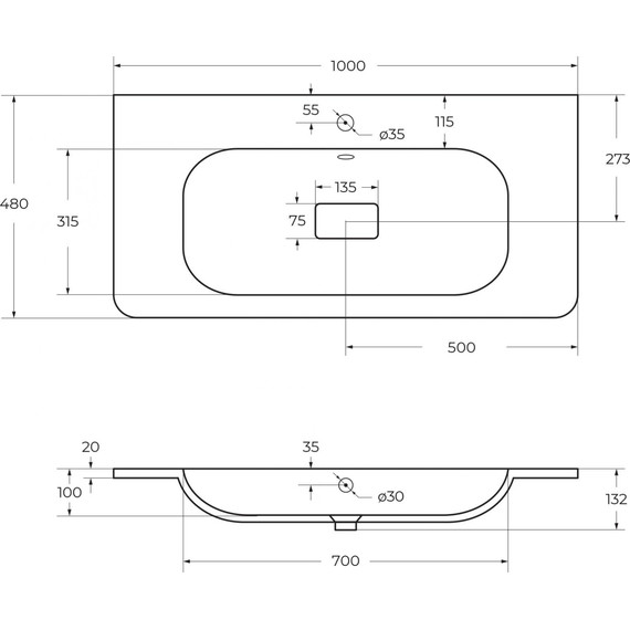 Тумба подвесная с раковиной Cezares RELAX-1000-2C-SO-BORO-P 100 см (раковина CZR-1000/480-LV-MR-NV) брашированное золото фото 10