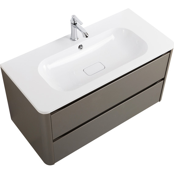 Тумба подвесная с раковиной Cezares RELAX-1000-2C-SO-SAT-P 100 см (раковина CZR-1000/480-LV-MR-NV) сатин фото 3