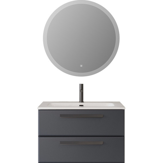 Тумба подвесная с раковиной Cezares ECO-CER-N-800-2C-SO-GR-P 80 см (раковина CZR-8073-80) grafito фото 6