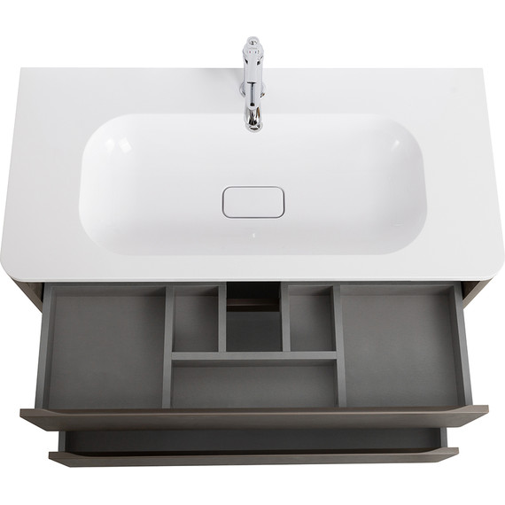 Тумба подвесная с раковиной Cezares RELAX-1000-2C-SO-SAT-P 100 см (раковина CZR-1000/480-LV-MR-NV) сатин фото 5