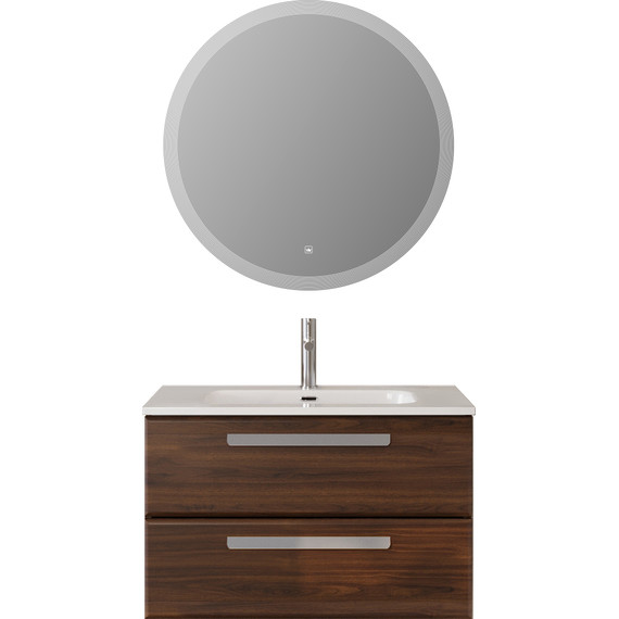 Тумба подвесная с раковиной Cezares ECO-CER-N-800-2C-SO-NCS-P 80 см (раковина CZR-8095-80) орех шоколад софт фото 13