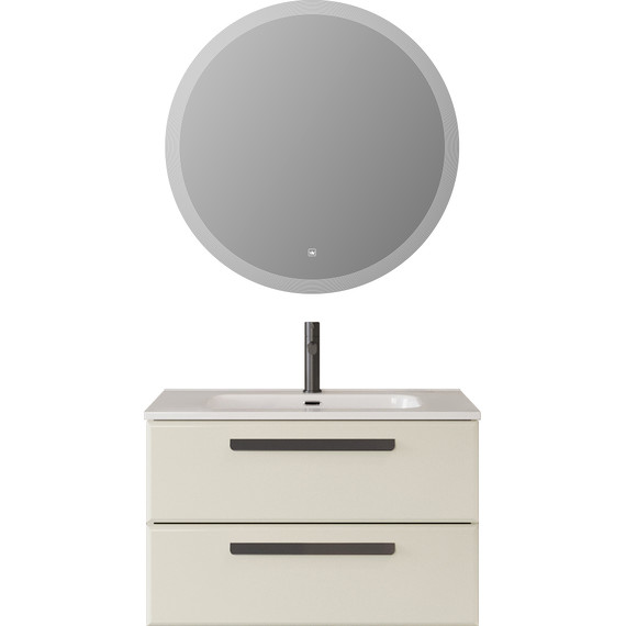 Тумба подвесная с раковиной Cezares ECO-CER-N-800-2C-SO-AS-P 80 см (раковина CZR-8095-80) альпака брашированная фото 15