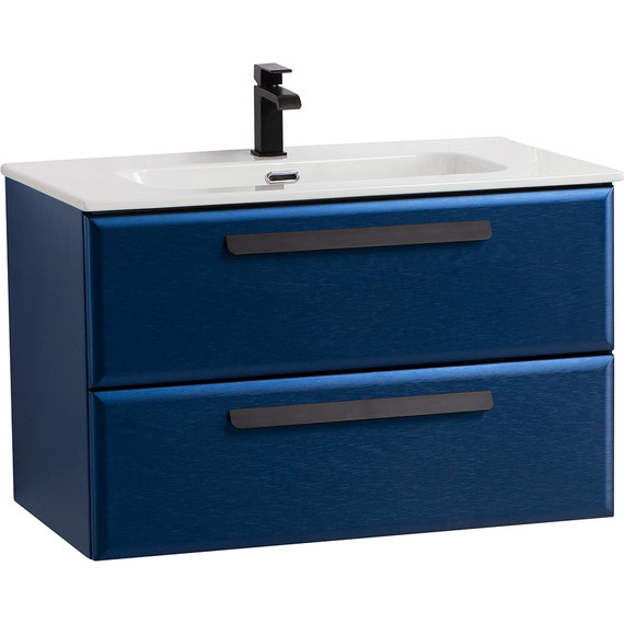 Тумба подвесная с раковиной Cezares ECO-CER-N-800-2C-SO-SPF-P 80 см (раковина CZR-8095-80) sapfiro фото 2