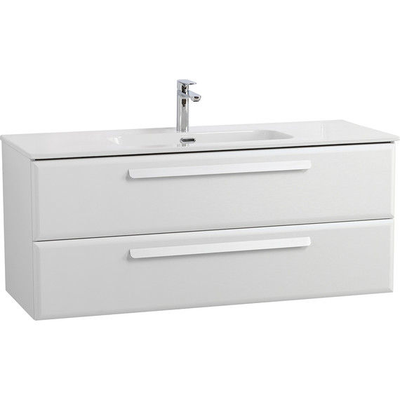 Тумба подвесная с раковиной Cezares ECO-CER-N-1200-2C-SO-BL 120 см (раковина CZR-8095-120) bianco lucido фото 2