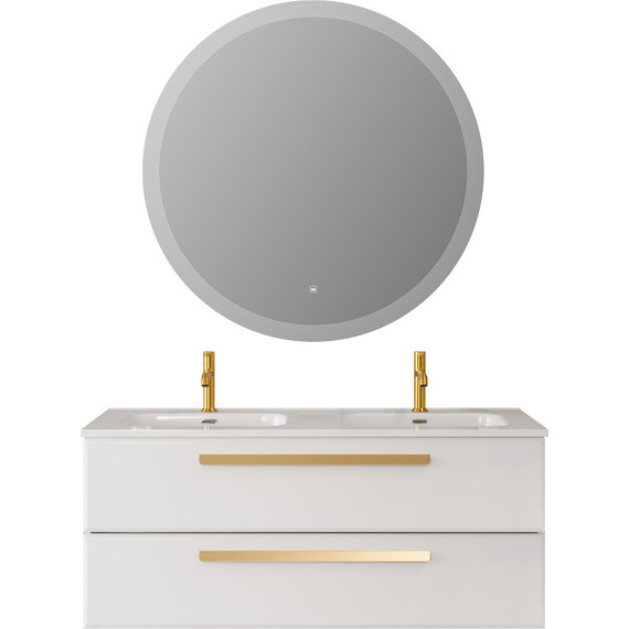 Тумба подвесная с раковиной Cezares ECO-CER-N-1200-2C-SO-BL 120 см (раковина CZR-8095-120-2) bianco lucido фото 8