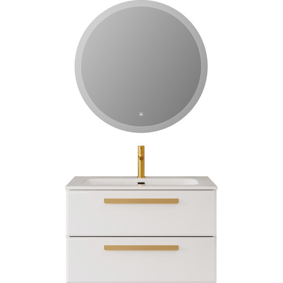 Тумба подвесная с раковиной Cezares ECO-CER-N-800-2C-SO-BO 80 см (раковина CZR-8073-80) bianco opaco фото 14