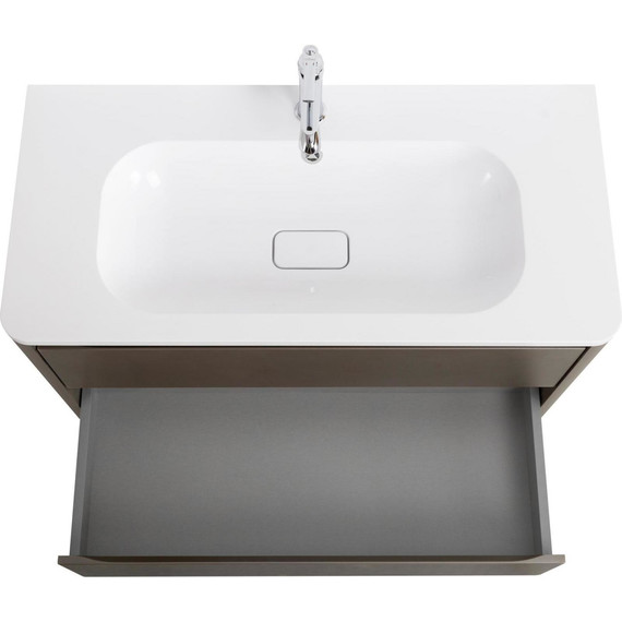 Тумба подвесная с раковиной Cezares RELAX-1000-2C-SO-SAT-P 100 см (раковина CZR-1000/480-LV-MR-NV) сатин фото 6