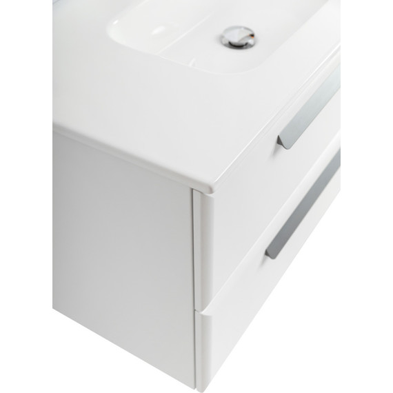 Тумба подвесная с раковиной Cezares ECO-CER-N-1000-2C-SO-BL 100 см (раковина CZR-8095-100) bianco lucido фото 6