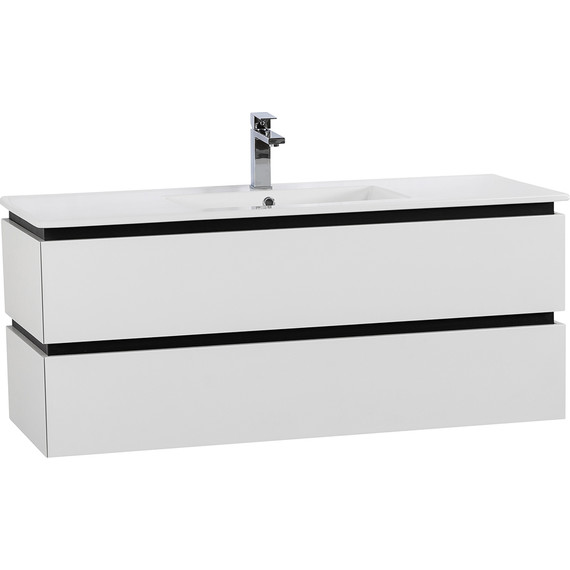 Тумба подвесная с раковиной Cezares PLANE-1200-2C-SO-BL 120 см (раковина CZR-8002-120) bianco lucido фото 2