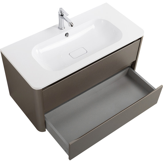 Тумба подвесная с раковиной Cezares RELAX-1000-2C-SO-SAT-P 100 см (раковина CZR-1000/480-LV-MR-NV) сатин фото 4