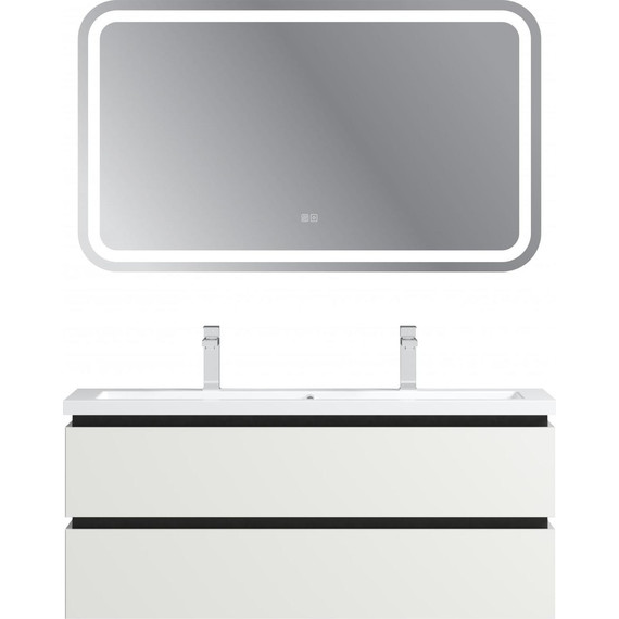 Тумба подвесная с раковиной Cezares PLANE-1200-2C-SO-BL 120 см (раковина CZR-8070-120-1-2) bianco lucido фото 8