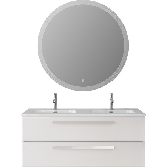 Тумба подвесная с раковиной Cezares ECO-CER-N-1200-2C-SO-BL 120 см (раковина CZR-8095-120-2) bianco lucido фото 2