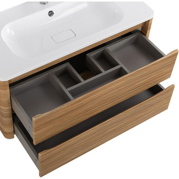 Тумба подвесная с раковиной Cezares RELAX-1000-2C-SO-RC-P 100 см (раковина CZR-1000/480-LV-MR-NV) дуб карамельный фото 7