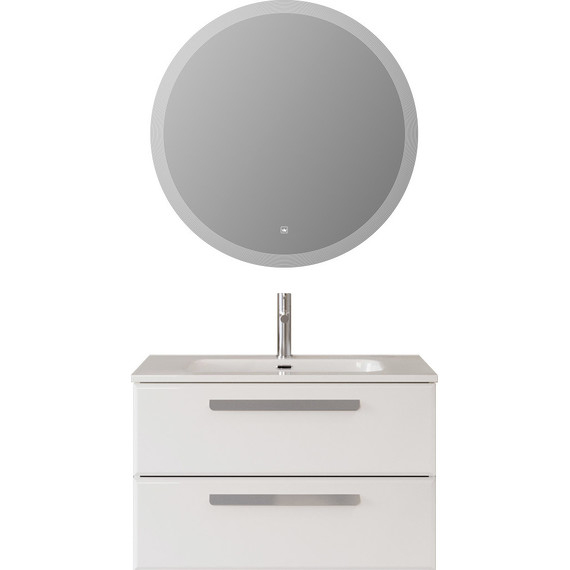 Тумба подвесная с раковиной Cezares ECO-CER-N-800-2C-SO-BL 80 см (раковина CZR-8095-80) bianco lucido фото 8