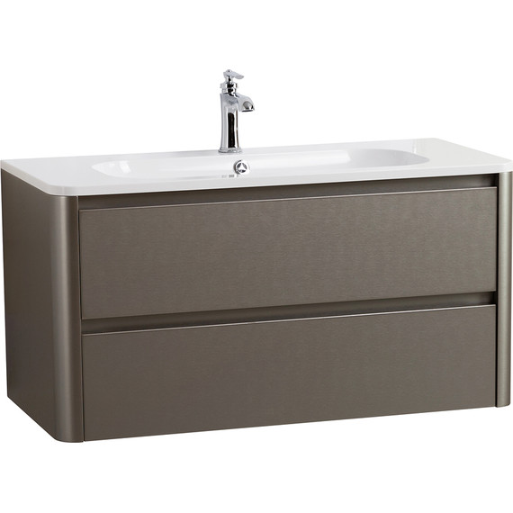 Тумба подвесная с раковиной Cezares RELAX-1000-2C-SO-SAT-P 100 см (раковина CZR-1000/480-LV-MR-NV) сатин фото 2