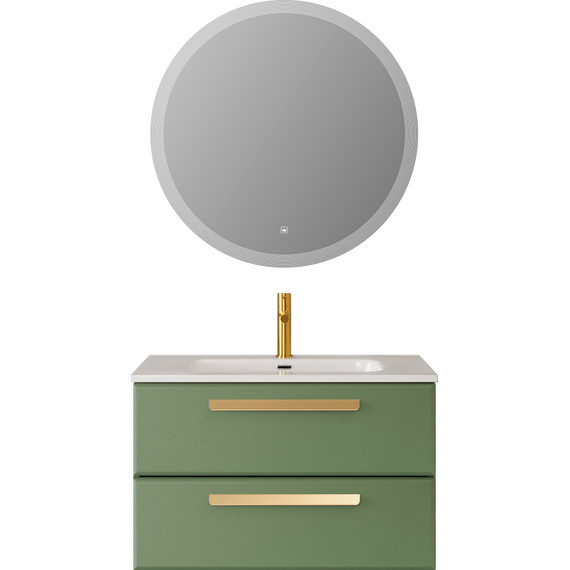 Тумба подвесная с раковиной Cezares ECO-CER-N-800-2C-SO-PS-P 80 см (раковина CZR-8095-80) фисташковый софт фото 8