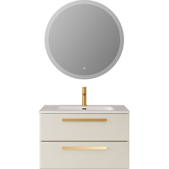 Тумба подвесная с раковиной Cezares ECO-CER-N-800-2C-SO-AS-P 80 см (раковина CZR-8095-80) альпака брашированная фото 9