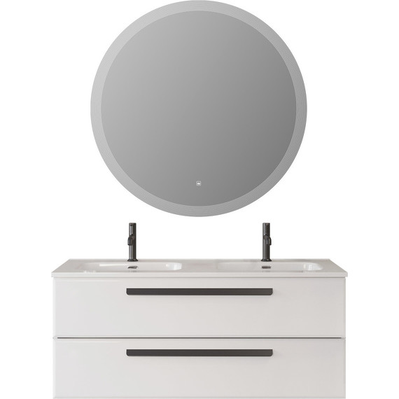 Тумба подвесная с раковиной Cezares ECO-CER-N-1200-2C-SO-BL 120 см (раковина CZR-8095-120-2) bianco lucido фото 7