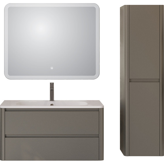 Тумба подвесная с раковиной Cezares RELAX-1000-2C-SO-SAT-P 100 см (раковина CZR-1000/480-LV-MR-NV) сатин фото 10