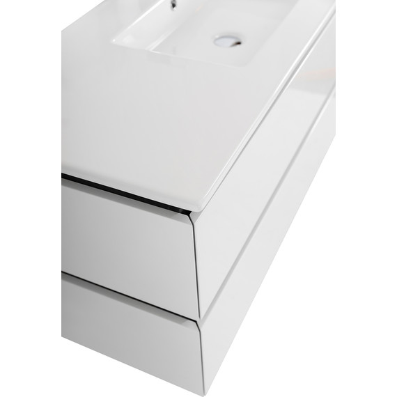 Тумба подвесная с раковиной Cezares PLANE-1200-2C-SO-BL 120 см (раковина CZR-8002-120) bianco lucido фото 7