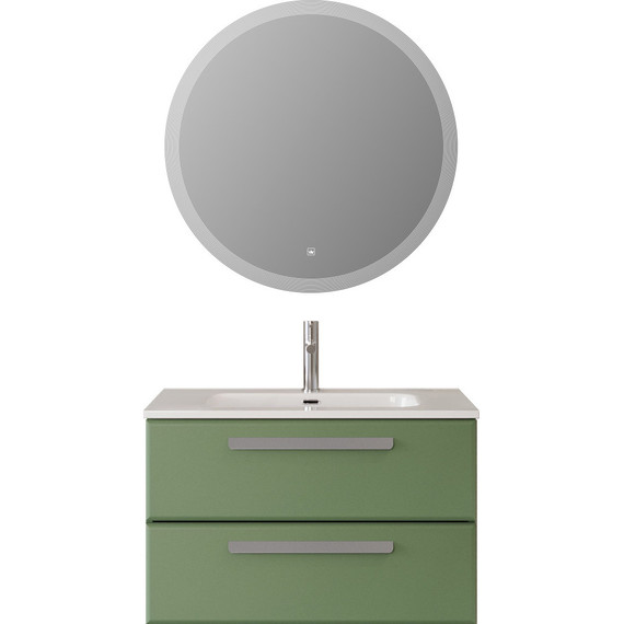 Тумба подвесная с раковиной Cezares ECO-CER-N-800-2C-SO-PS-P 80 см (раковина CZR-8095-80) фисташковый софт фото 7