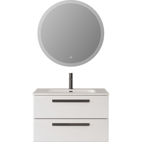 Тумба подвесная с раковиной Cezares ECO-CER-N-800-2C-SO-BL 80 см (раковина CZR-8095-80) bianco lucido фото 13